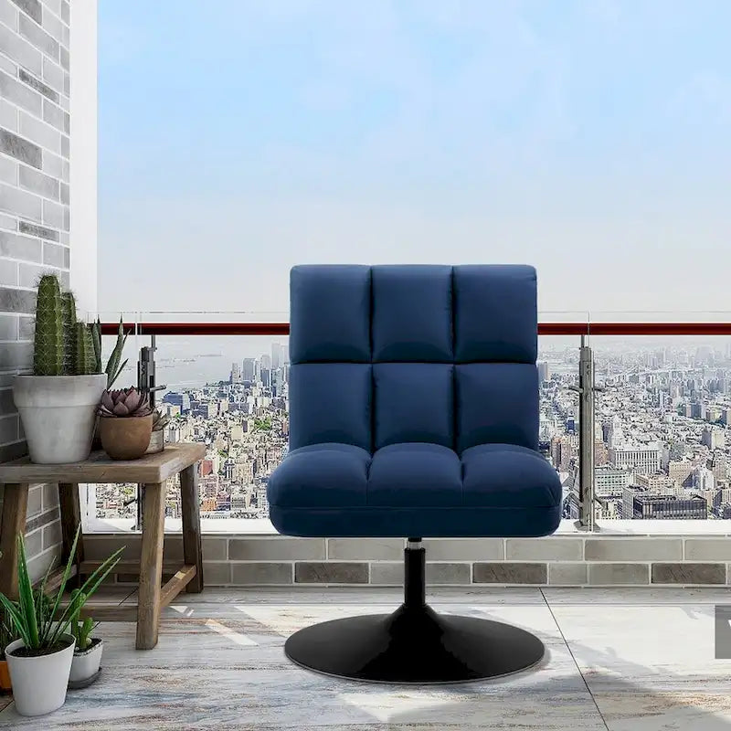 MCombo Swivel Accent Chairs, Modern Leisure Chairs for Living Room, Upholstered Armless Chair, Leathaire Fabric 4380