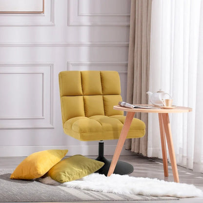 MCombo Swivel Accent Chairs, Modern Leisure Chairs for Living Room, Upholstered Armless Chair, Leathaire Fabric 4380