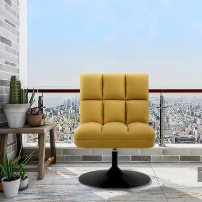 MCombo Swivel Accent Chairs, Modern Leisure Chairs for Living Room, Upholstered Armless Chair, Leathaire Fabric 4380