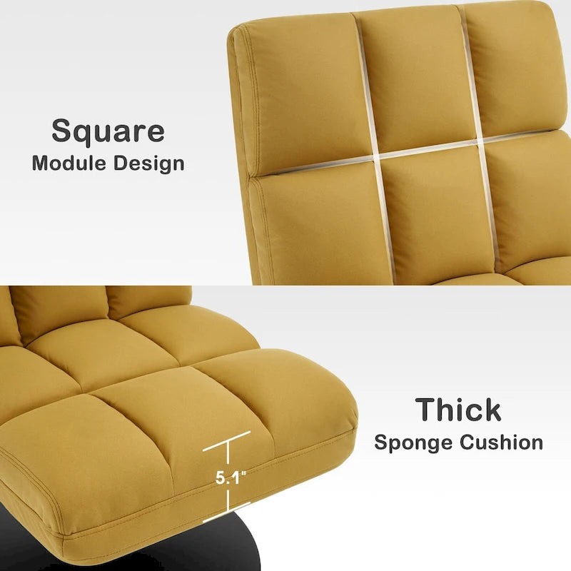 MCombo Swivel Accent Chairs, Modern Leisure Chairs for Living Room, Upholstered Armless Chair, Leathaire Fabric 4380