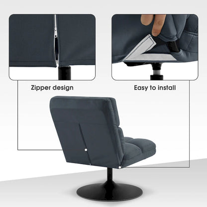 MCombo Swivel Accent Chairs, Modern Leisure Chairs for Living Room, Upholstered Armless Chair, Leathaire Fabric 4380