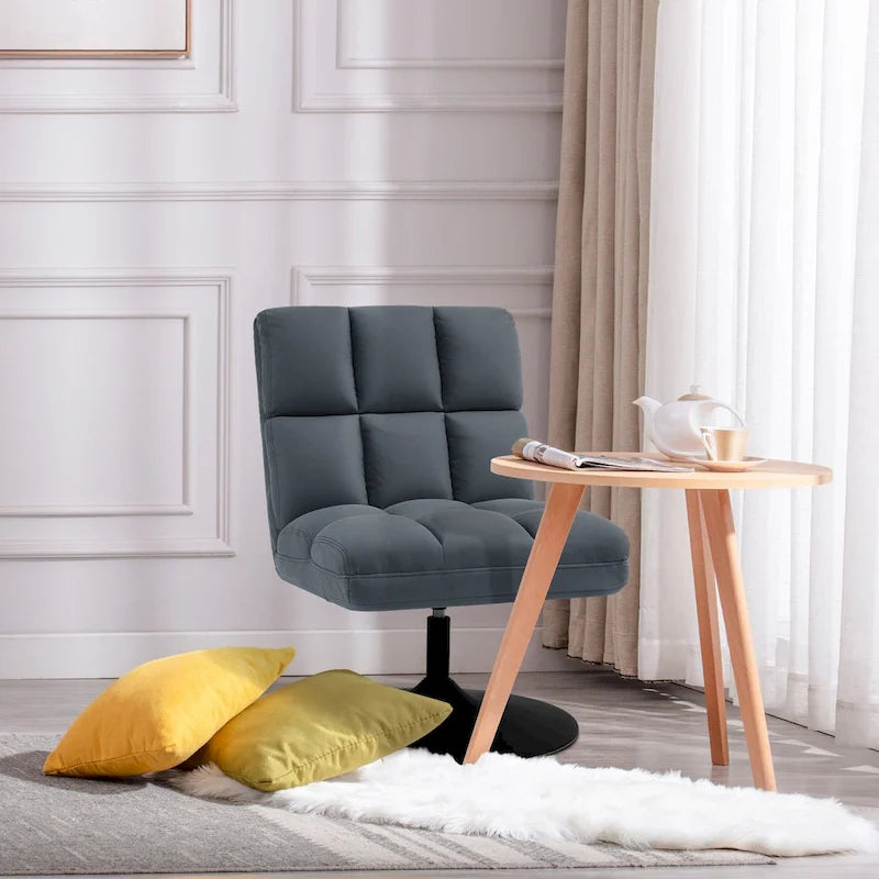 MCombo Swivel Accent Chairs, Modern Leisure Chairs for Living Room, Upholstered Armless Chair, Leathaire Fabric 4380