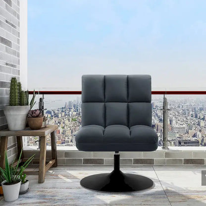 MCombo Swivel Accent Chairs, Modern Leisure Chairs for Living Room, Upholstered Armless Chair, Leathaire Fabric 4380