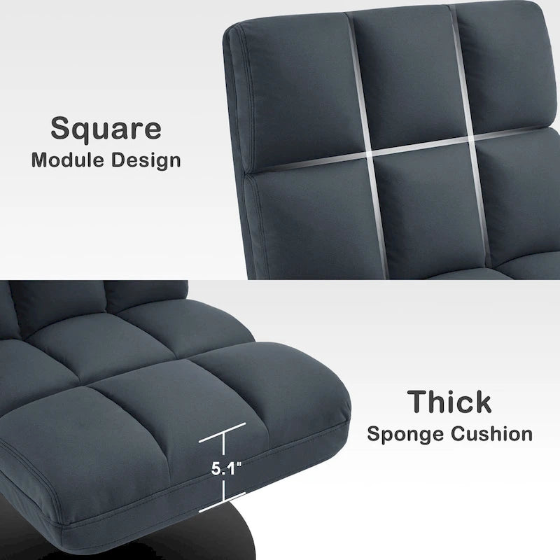 MCombo Swivel Accent Chairs, Modern Leisure Chairs for Living Room, Upholstered Armless Chair, Leathaire Fabric 4380