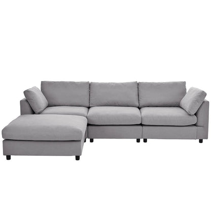 Merax Upholstery Convertible Sectional Sofa, L Shaped Couch with Reversible Chair
