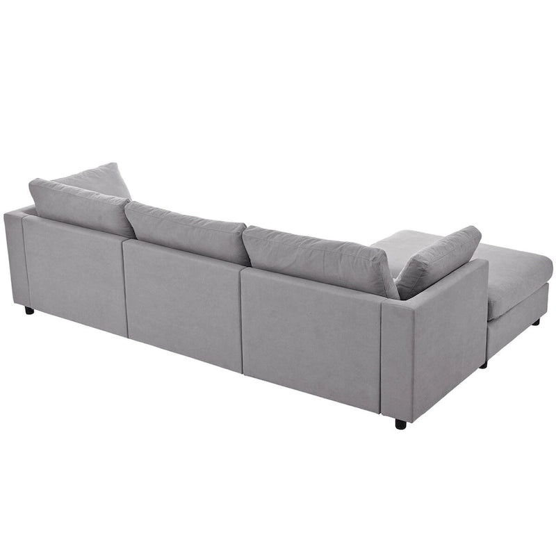 Merax Upholstery Convertible Sectional Sofa, L Shaped Couch with Reversible Chair
