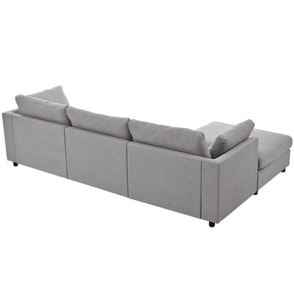 Merax Upholstery Convertible Sectional Sofa, L Shaped Couch with Reversible Chair