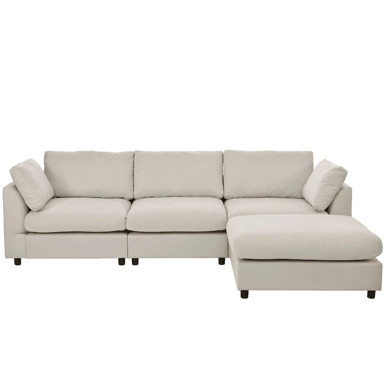 Merax Upholstery Convertible Sectional Sofa, L Shaped Couch with Reversible Chair