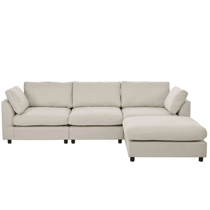 Merax Upholstery Convertible Sectional Sofa, L Shaped Couch with Reversible Chair