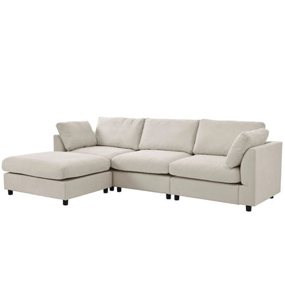 Merax Upholstery Convertible Sectional Sofa, L Shaped Couch with Reversible Chair