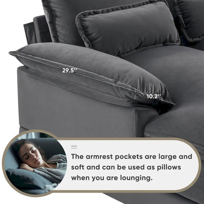 Sleeper Couch Set with Chaise
