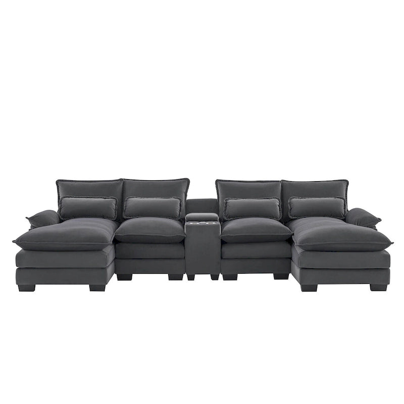 Sleeper Couch Set with Chaise