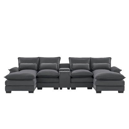 Sleeper Couch Set with Chaise