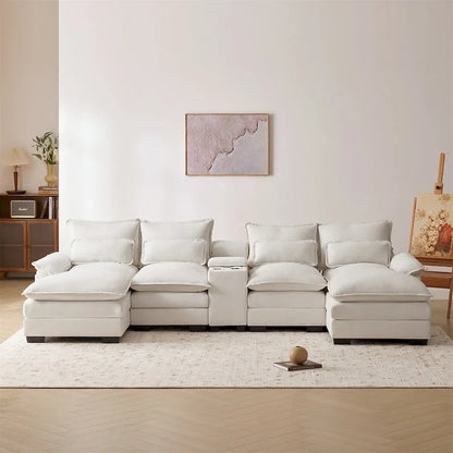 Sleeper Couch Set with Chaise