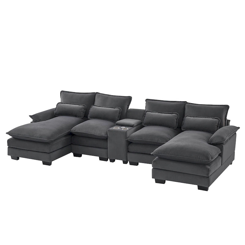 Sleeper Couch Set with Chaise