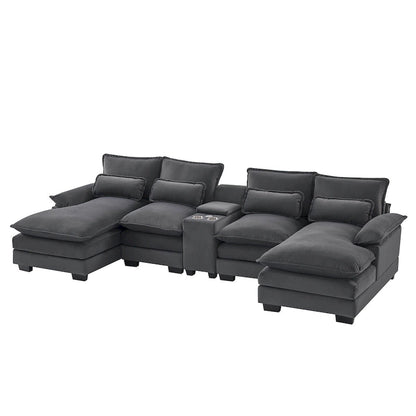 Sleeper Couch Set with Chaise
