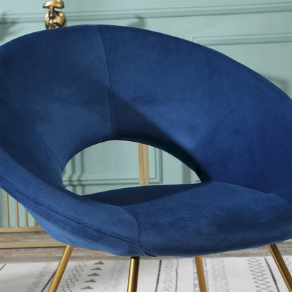 Silky Velvet Upholstered Accent Chair with Gold Tone Finished Base