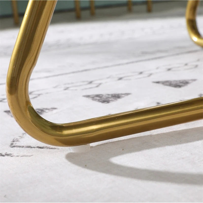 Silky Velvet Upholstered Accent Chair with Gold Tone Finished Base