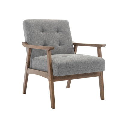 Porthos Home Galina Fabric Accent Chair with Rubberwood Legs