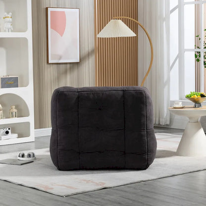 Fluffy bean bag chair with memory foam and ottoman