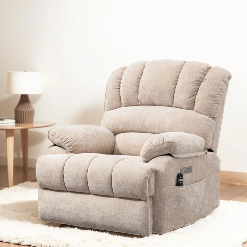 Chenille Large Electric Power Lift Massage &amp; Heat, USB Port,Pockets