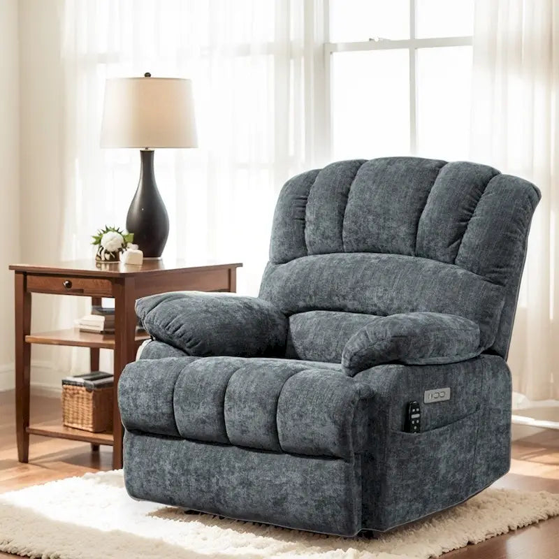 Chenille Large Electric Power Lift Massage &amp; Heat, USB Port,Pockets