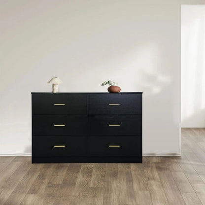 Modern 6-Drawer Dresser for Bedroom - Ample Storage Wide Chest of Drawers, Sturdy &amp; Safe