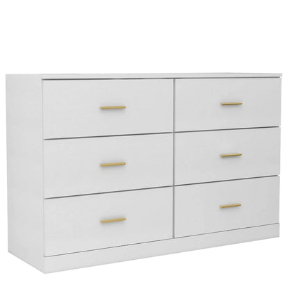 Modern 6-Drawer Dresser for Bedroom - Ample Storage Wide Chest of Drawers, Sturdy &amp; Safe