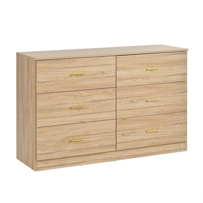 Modern 6-Drawer Dresser for Bedroom - Ample Storage Wide Chest of Drawers, Sturdy &amp; Safe
