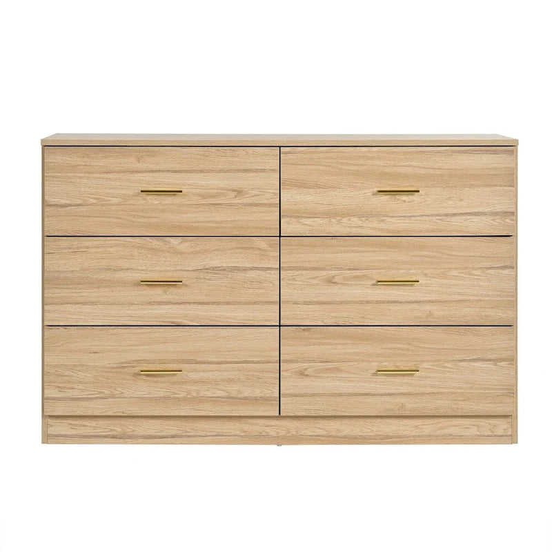 Modern 6-Drawer Dresser for Bedroom - Ample Storage Wide Chest of Drawers, Sturdy &amp; Safe