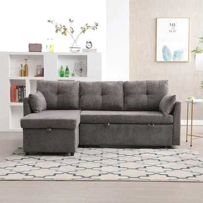 L-Shaped Modular Sectional Sofa with Reversible Chair and Storage