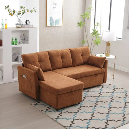 L-Shaped Modular Sectional Sofa with Reversible Chair and Storage