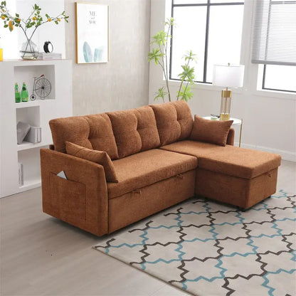 L-Shaped Modular Sectional Sofa with Reversible Chair and Storage