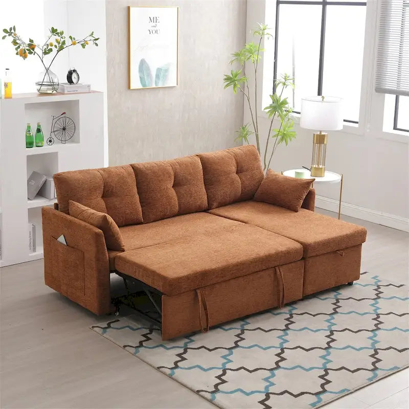 L-Shaped Modular Sectional Sofa with Reversible Chair and Storage