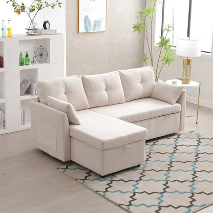 L-Shaped Modular Sectional Sofa with Reversible Chair and Storage