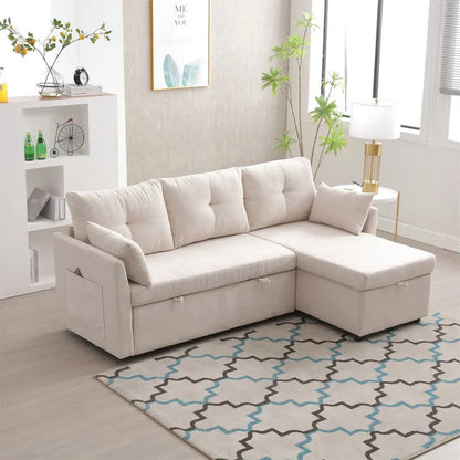 L-Shaped Modular Sectional Sofa with Reversible Chair and Storage