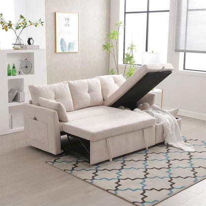 L-Shaped Modular Sectional Sofa with Reversible Chair and Storage