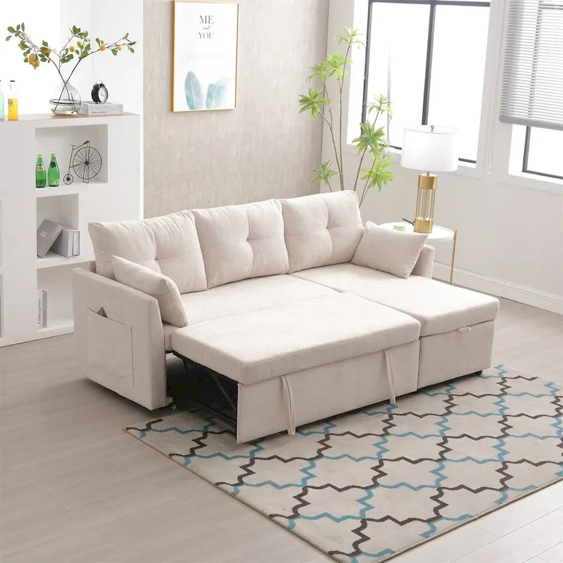 L-Shaped Modular Sectional Sofa with Reversible Chair and Storage