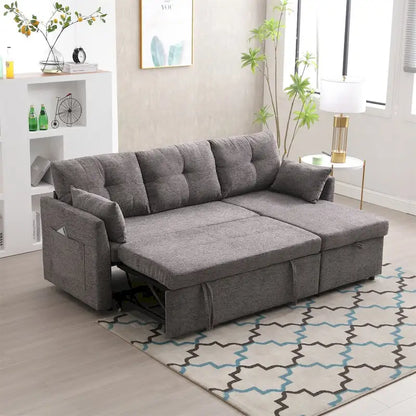 L-Shaped Modular Sectional Sofa with Reversible Chair and Storage