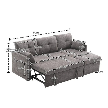 L-Shaped Modular Sectional Sofa with Reversible Chair and Storage