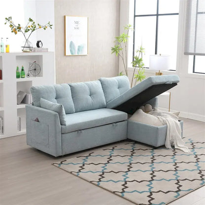L-Shaped Modular Sectional Sofa with Reversible Chair and Storage