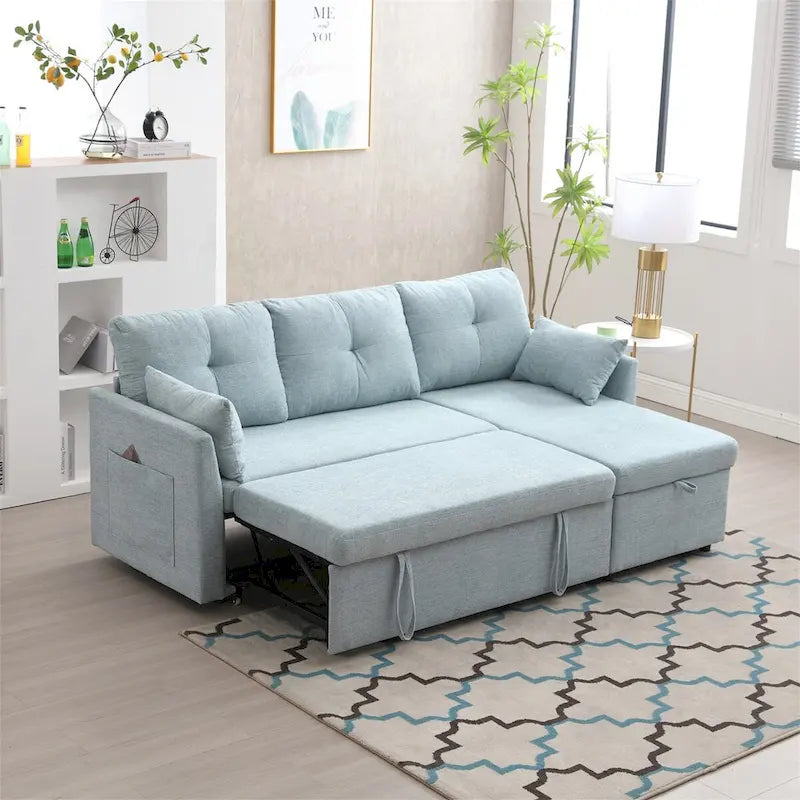L-Shaped Modular Sectional Sofa with Reversible Chair and Storage