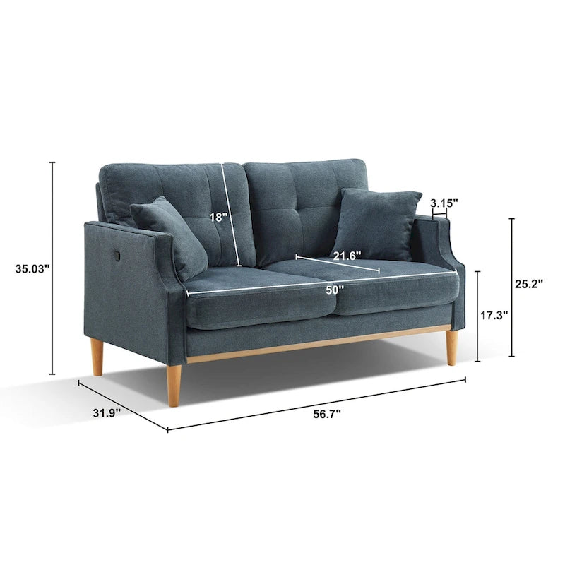2-Seater Loveseat, USB Charging