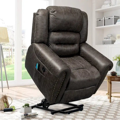 Faux Leather Oversized Power Lift Recliner Remote, Massage&amp; Heating