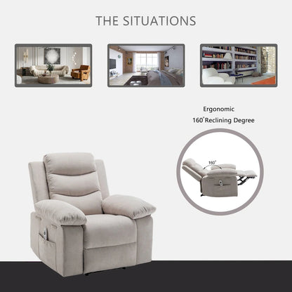 Electric recliner with seat heating and adjustable massage function