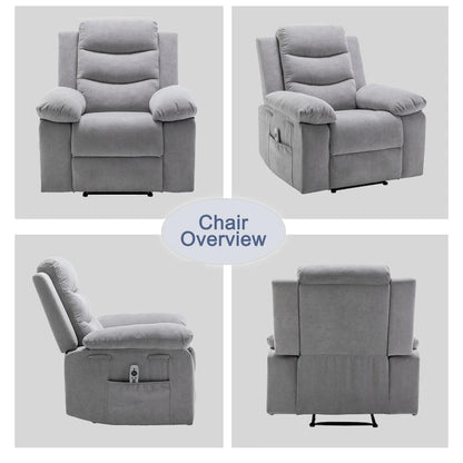 Electric recliner with seat heating and adjustable massage function