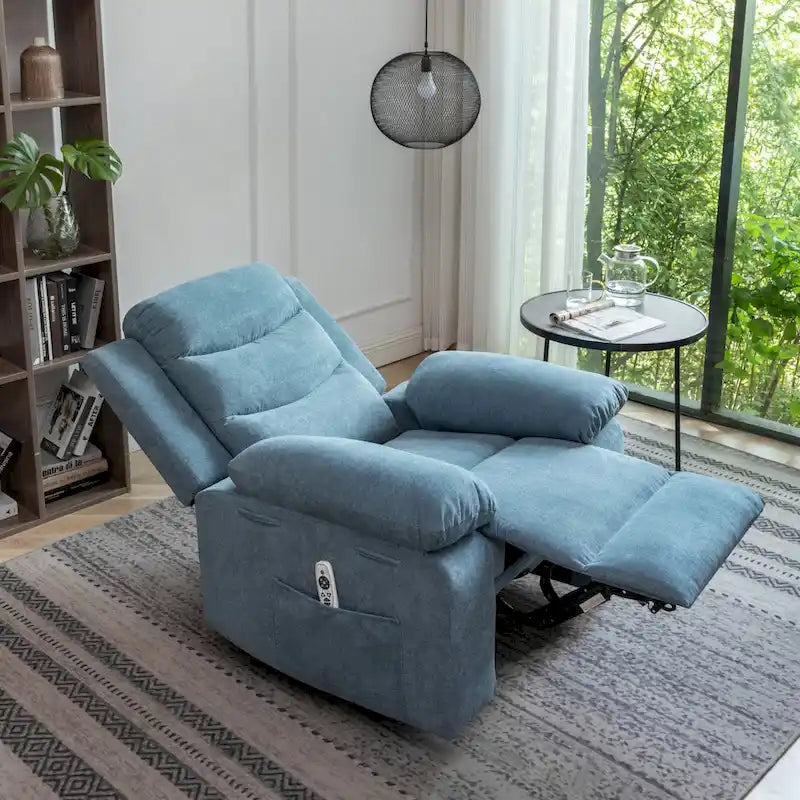 Electric recliner with seat heating and adjustable massage function