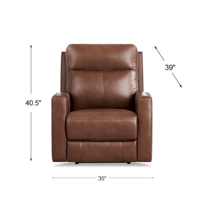 Hydeline Vienna Zero Gravity Power Recline and Headrest Top Grain Leather Recliner