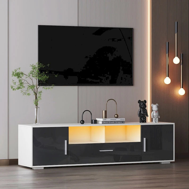 TVstand,TVCabinet,entertainment center TV station,TVconsole,console with LED light belt, light belt can be remote control