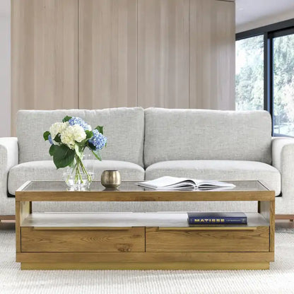 Classic Home Fallbook Four-Drawer Coffee Table in Brown